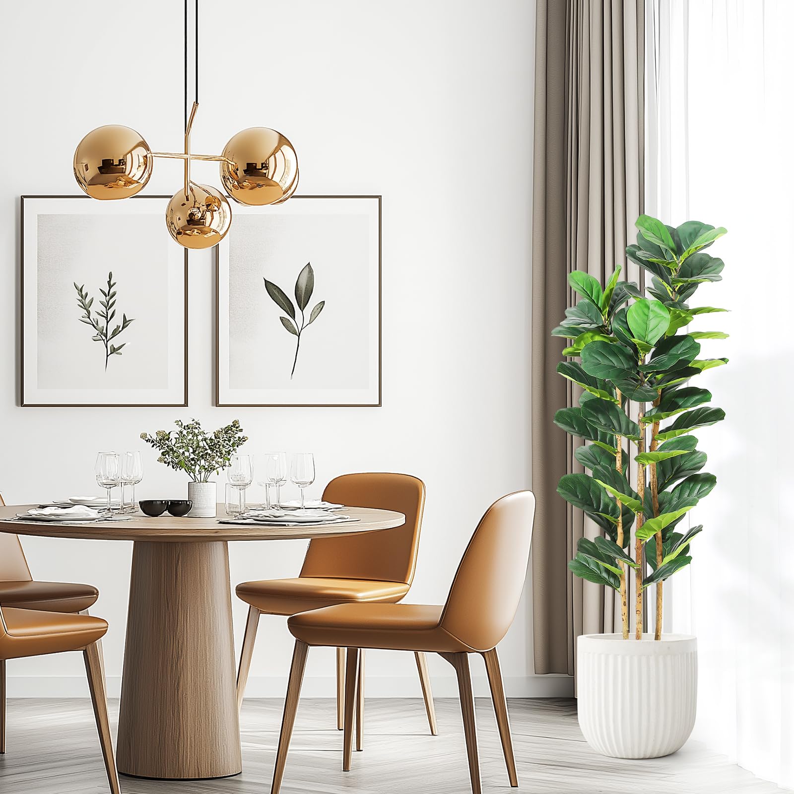 Rubber Plant Ficus - Pohon Fiddle Leaf Fig Buatan dengan