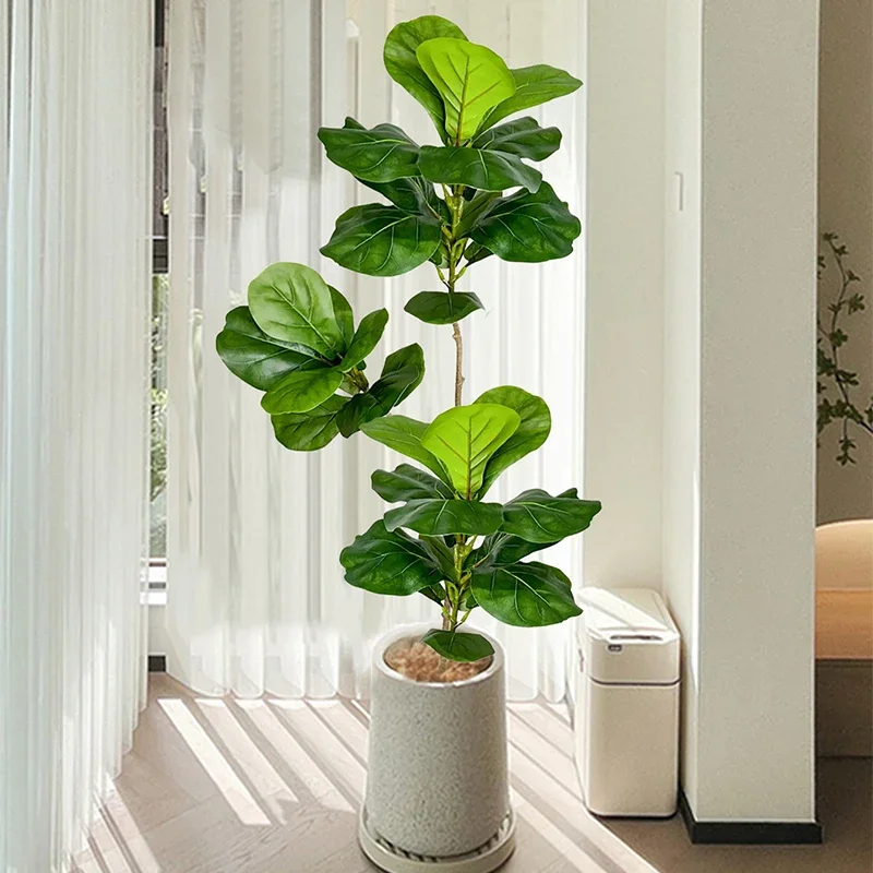 Rubber Plant Ficus - Pohon Ficus Buatan Besar 2-4.9FT, Tanaman