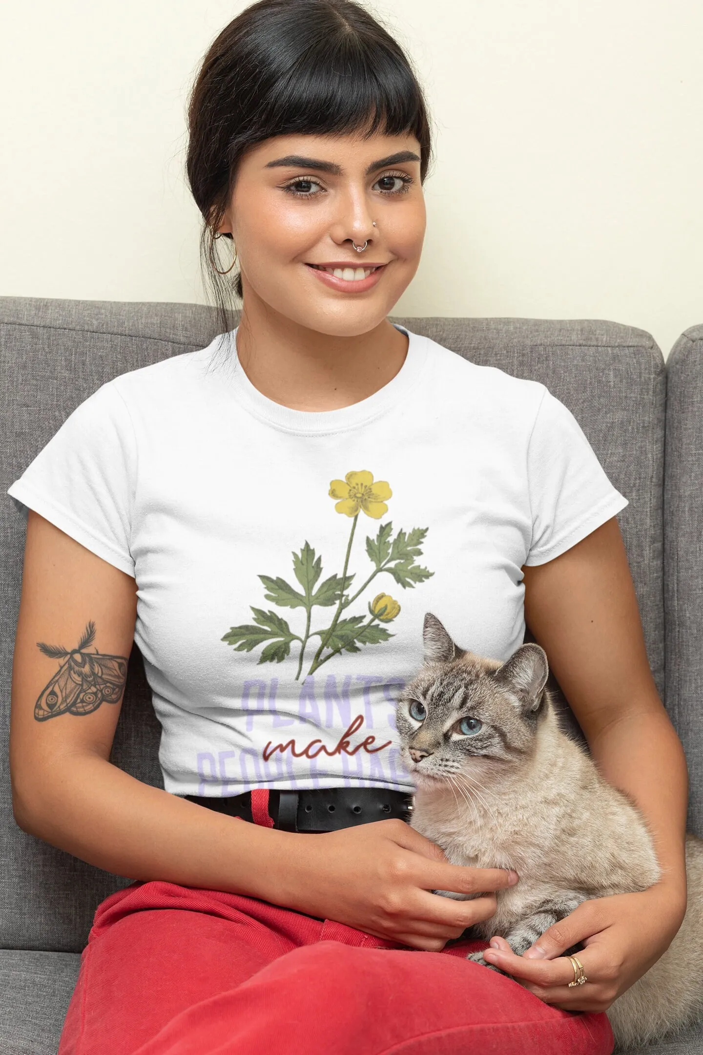 Plant Parent T Shirt - Tanaman Membuat Orang-orang Bahagia Kaus Bunga